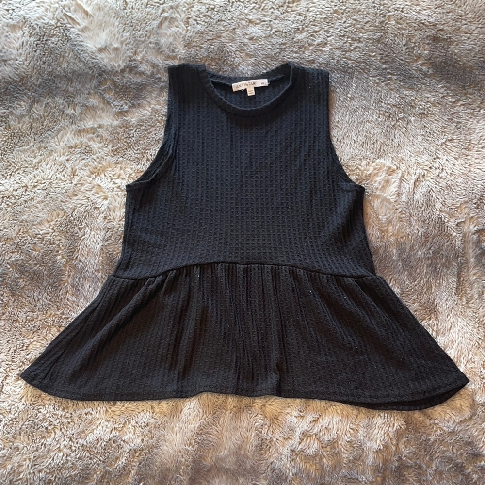 Black Sleeveless Peplum Top 🖤